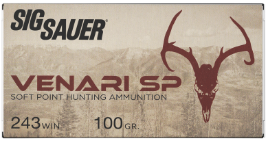 Sig Sauer V243SP10020 Venari  243Win 100gr Soft Point 20 Per Box/10 Case