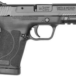 Smith & Wesson 13459 M&P M2.0 Shield EZ Micro-Compact Frame 30 Super Carry 10+1, 3.67″ Black Armornite Stainless Steel Barrel & Serrated Slide, Matte Black Polymer Frame w/Picatinny Rail, Grip Safety