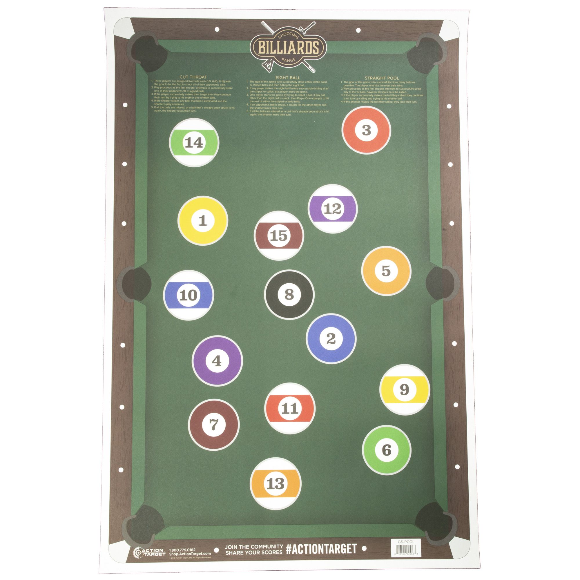 ACTION TGT BILLIARDS 100PK