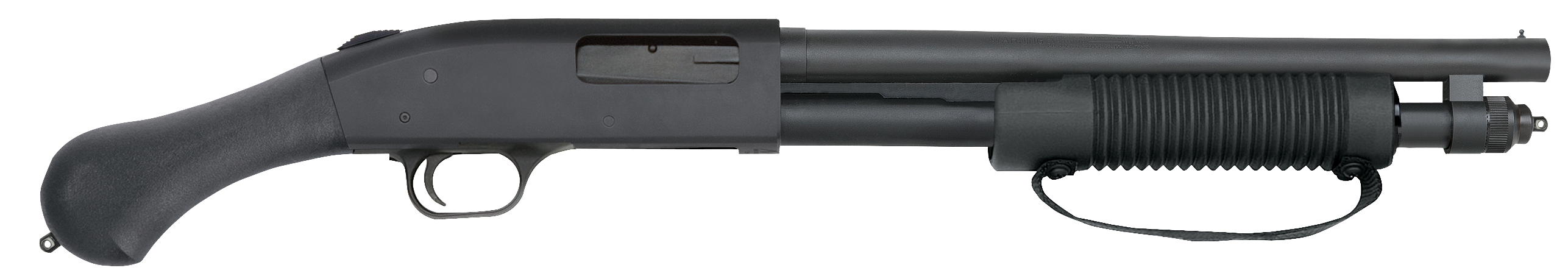 Mossberg 50657 590 Shockwave 20 Gauge 5+1 3″ 14.375″ Heavy Barrel, Blued Metal Finish, Dual Extractors, Drilled & Tapped Receiver, Corncob Forend w/Strap,  Raptor Birdshead Grip Stock