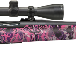Mossberg 28258 Patriot Super Bantam w/Optic 350 Legend 4+1 22″ Matte Blued Fluted Threaded Barrel, Matte Blued Drilled & Tapped Receiver, Adj LOP Muddy Girl Wild Synthetic Stock, 3-9x40mm Duplex
