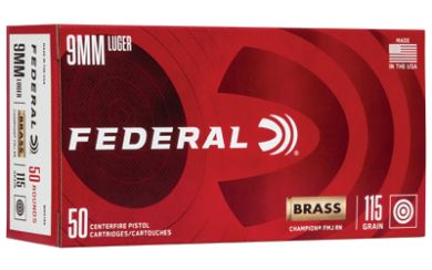 FED CHAMP 9MM 115GR FMJ BRS 50/1000