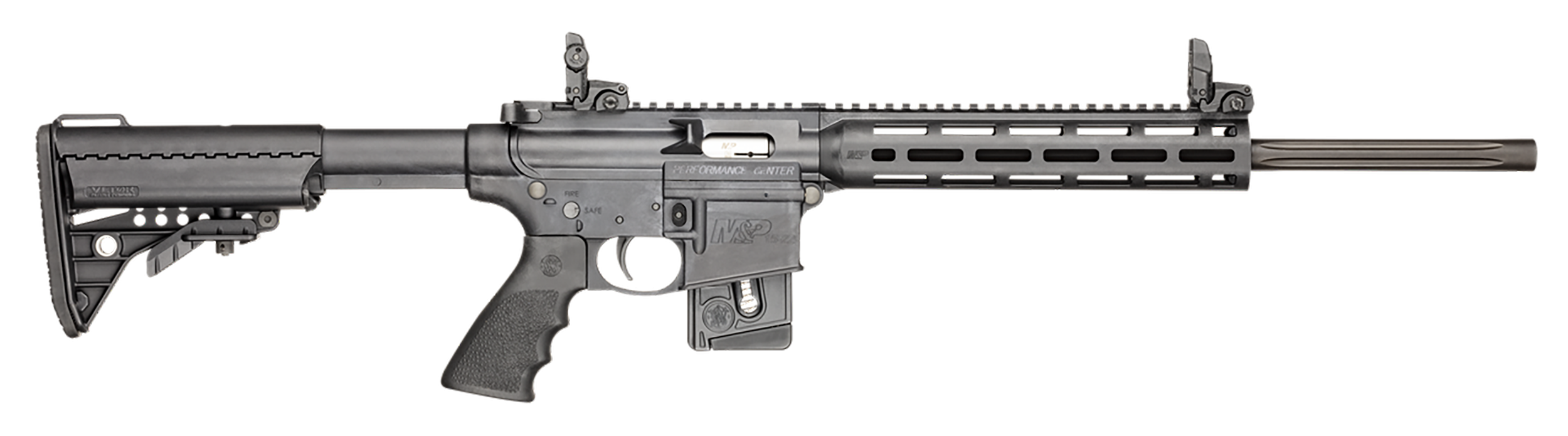 Smith & Wesson 11507 M&P15-22 Performance Center Sport *MA,MD,NJ Compliant 22 LR Caliber with 10+1 Capacity, 18″ Barrel, Matte Black Metal Finish & Fixed Vltor Black Synthetic Stock Right Hand