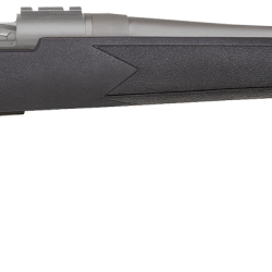 Mossberg 28245 Patriot  6.5 PRC 4+1 24″ Stainless Cerakote Fluted Threaded Barrel, Stainless Cerakote Drilled & Tapped Receiver, Fixed Black Synthetic Stock