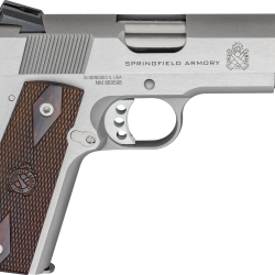 Springfield Armory PX9418S 1911 Garrison 45 ACP 7+1 4.25″ Stainless Match Grade Barrel, Serrated Stainless Steel Slide & Frame w/Beavertail, Thinline Wood Grip