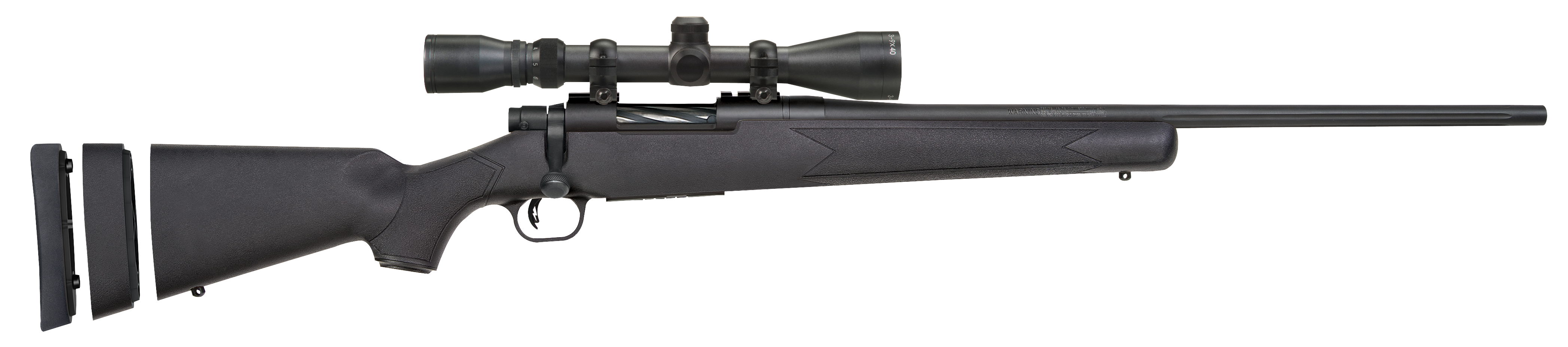 Mossberg 28094 Patriot Super Bantam Youth 350 Legend 4+1 22″ Matte Blued Fluted Steel Barrel & Receiver, Black Synthetic Stock,  3-9x40mm Duplex Scope