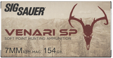 Sig Sauer V7MMSP15420 Venari  7mmRemMag 154gr Soft Point 20 Per Box/10 Case