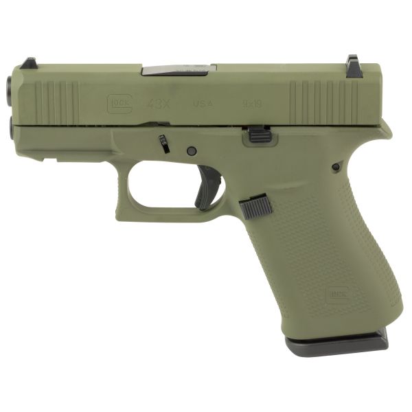 GLOCK 43X 9MM 10RD OD GREEN FRT RAIL