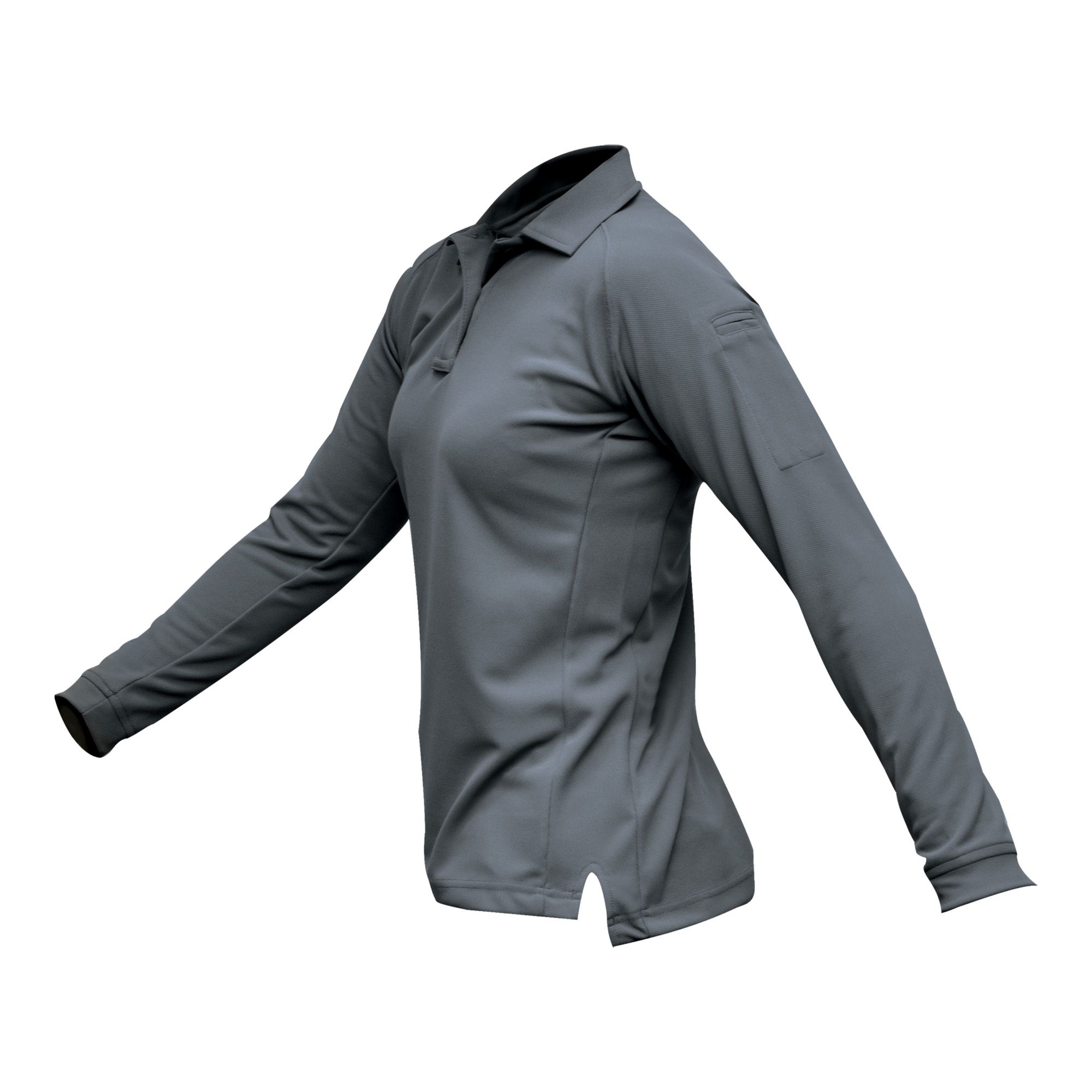VERTX COLDBLACK WMN L/S POLO GRY LRG