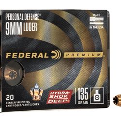 FED HYDRA-SHOK DEEP 9MM 135GR HP 20/