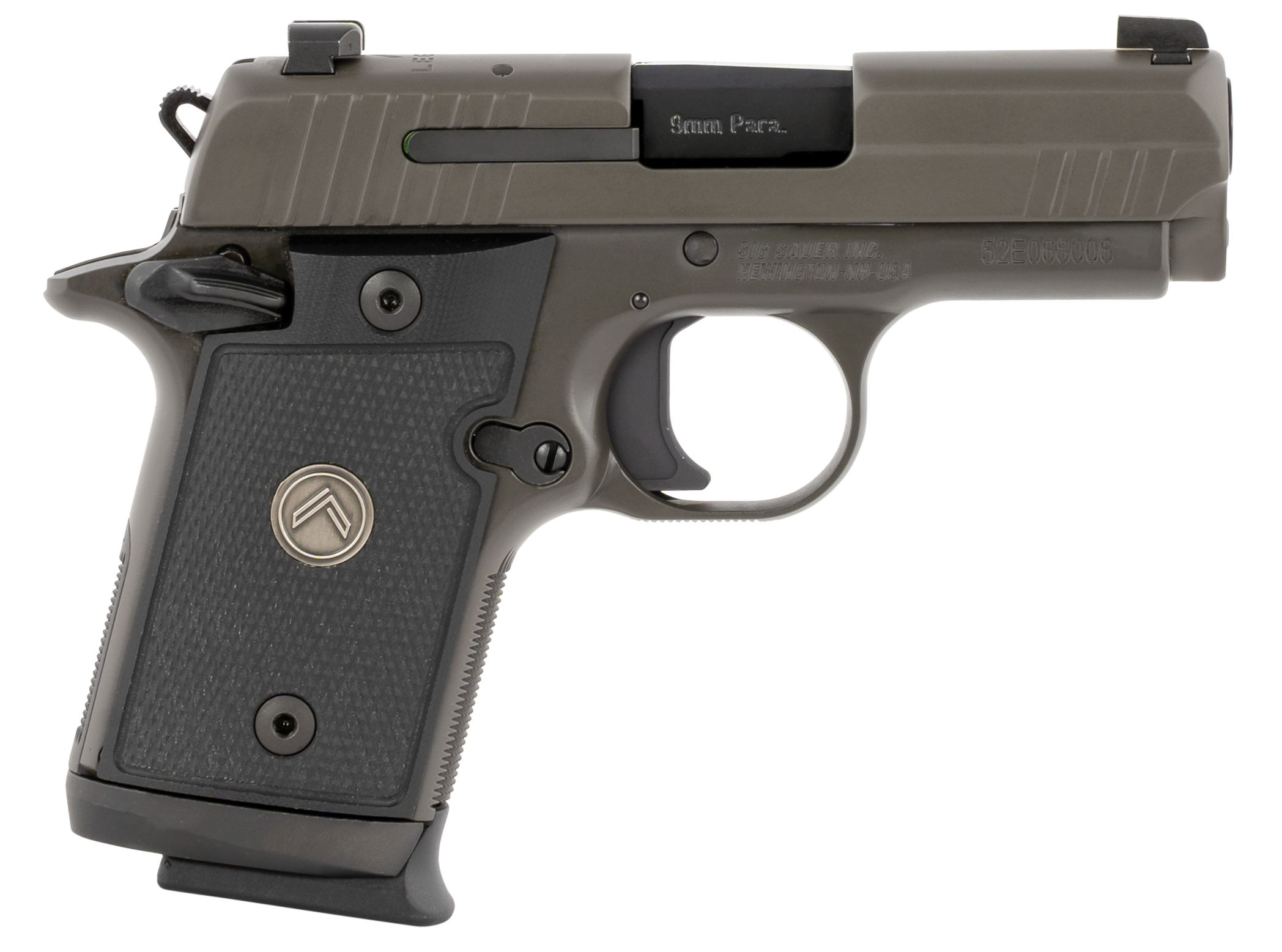 Sig Sauer 938M9LEGION P938 Micro-Compact Legion 9mm Luger 3″ 10+1 Legion Gray Cerakote Elite Legion Gray Cerakote Stainless Steel Black G10 Grip X-Ray3 Night Sight