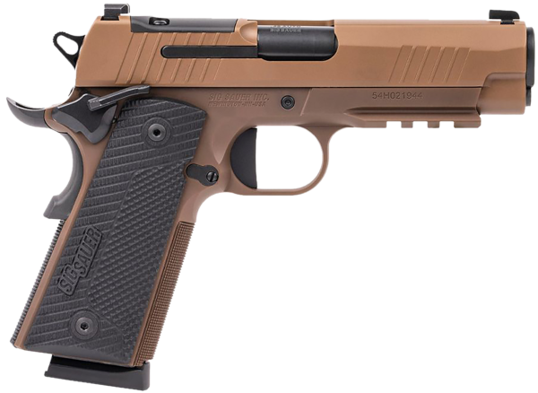 Sig Sauer 1911XCA45CXR3 1911 XCarry 45 ACP 8rd 5.75″ Black DLC Coyote PVD Optic Ready Stainless Steel Slide Coyote PVD Black G10 Grip