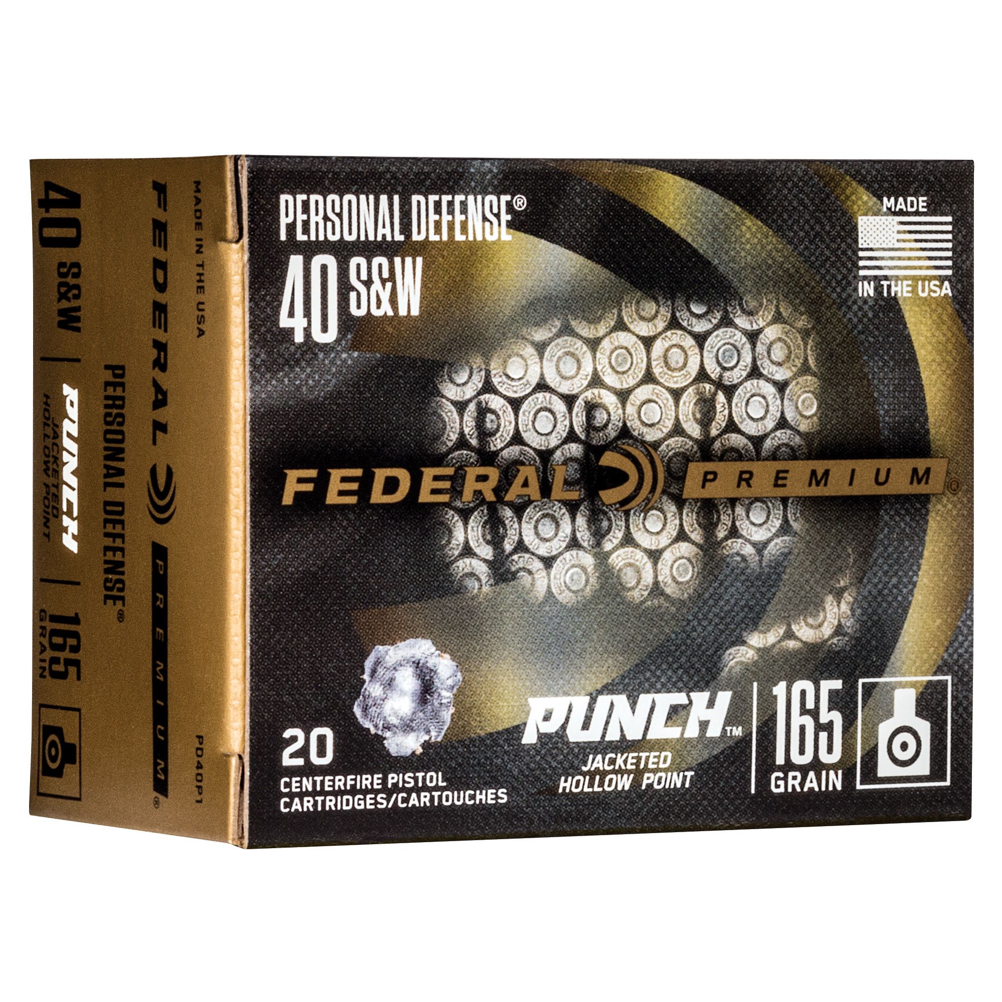 FED PUNCH 40 S&W 165GR JHP 20/200