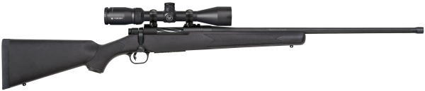 Mossberg 28247 Patriot w/Optic 350 Legend 4+1 22″ Matte Blued Fluted Threaded Barrel, Matte Blued Drilled & Tapped Receiver, Fixed Black Synthetic Stock, Vortex Crossfire II 3-9x40mm