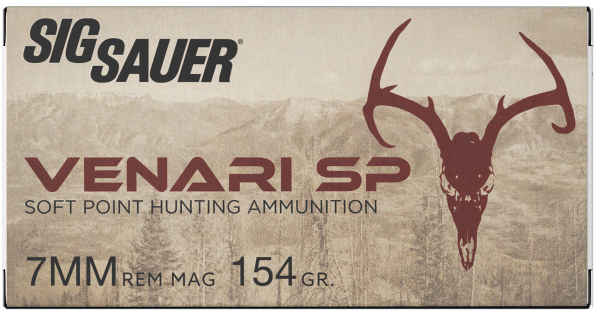 Sig Sauer V7MMSP15420 Venari  7mmRemMag 154gr Soft Point 20 Per Box/10 Case