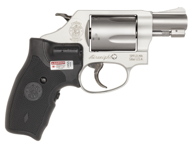 Smith & Wesson 163052 Model 637 w/Laser J-Frame 38 Special +P 5 Shot 1.88″ Stainless Steel Barrel, Stainless Cylinder, Matte Silver Aluminum Frame, Black Crimson Trace Lasergrip
