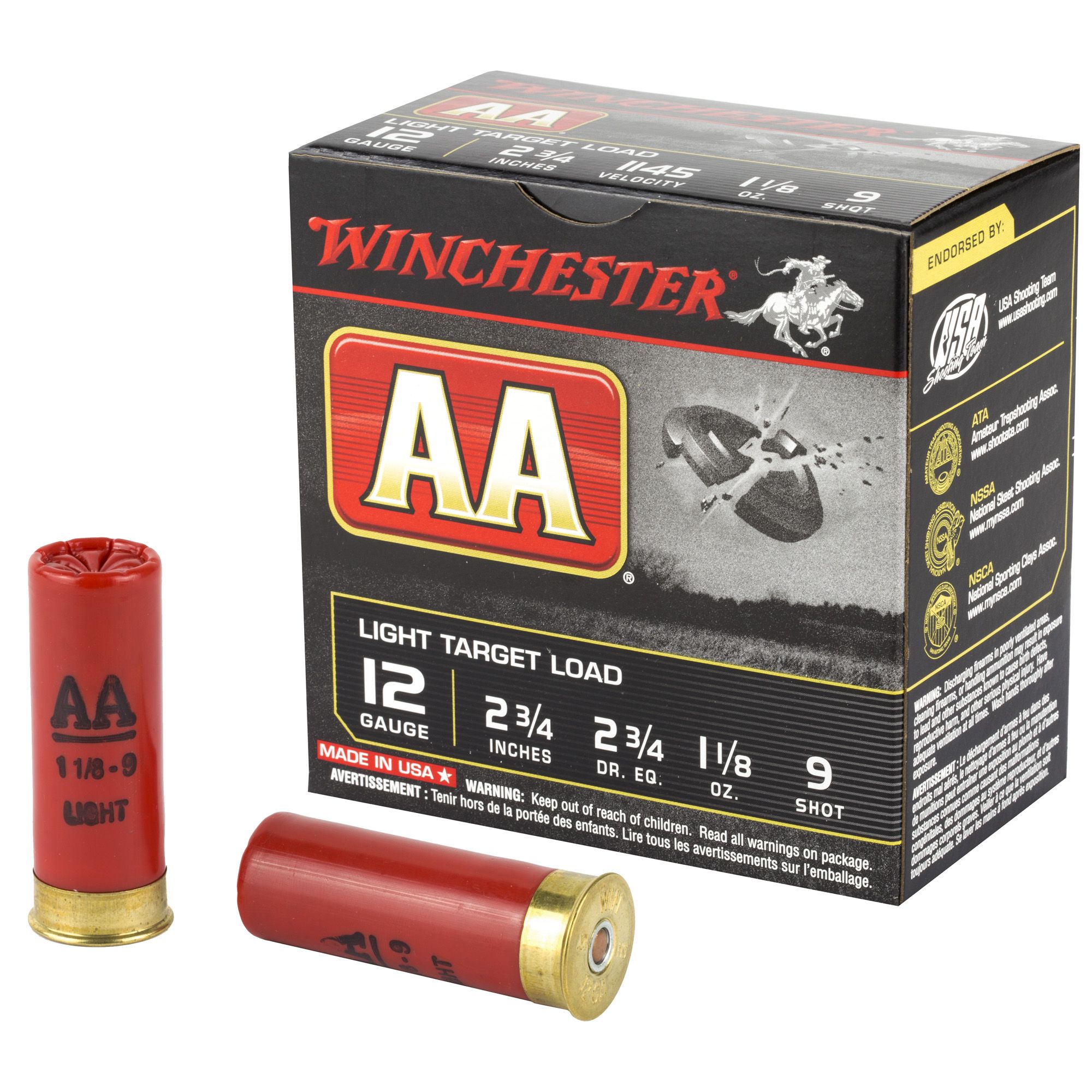 WIN AA TRGT 12GA 2.75″ #9 25/250