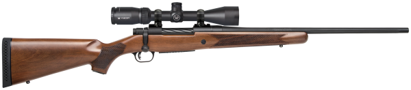 Mossberg 28059 Patriot  25-06 Rem Caliber with 5+1 Capacity, 22″ Fluted Barrel, Matte Blued Metal Finish & Walnut Stock Right Hand (Full Size) Includes Vortex Crossfire II 3-9x40mm Scope
