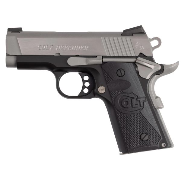COLT DEFENDER 45ACP 3″ 7RD G10 SV/BK