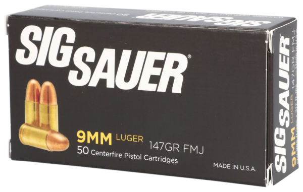 Sig Sauer E9MMB350 Elite Ball  9mmLuger 147gr Full Metal Jacket 50 Per Box/20 Case