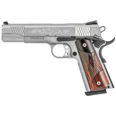 S&W 1911 45ACP 5″ STS 8RD FS ENGRVD