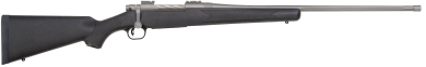 Mossberg 28261 Patriot  Full Size 7mm PRC 3+1 24″ Stainless Cerakote Fluted Threaded Barrel, Stainless Cerakote Drilled & Tapped Receiver, Fixed Black Synthetic Stock