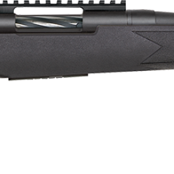 Mossberg 28231 Patriot Carbine 450 Bushmaster 5+1 18″ Matte Blued Threaded Bull Barrel, Matte Blued Drilled & Tapped Receiver, Fixed Black Synthetic Stock