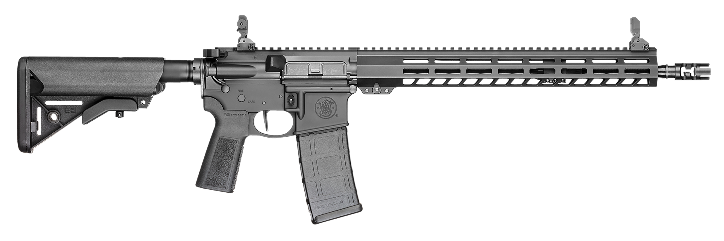 Smith & Wesson  Volunteer XV Pro 5.56x45mm NATO 16″ 30+1 Matte Black Rec 15″ M-LOK Handguard  Black Adjustable B5 SOPMOD Stock B5 Type 23 Grip Right Hand Includes 2″ Rail Section & Magpul Rail Covers