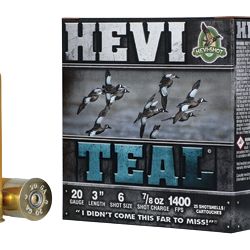HEVI TEAL 20GA 3″ #6 25/250