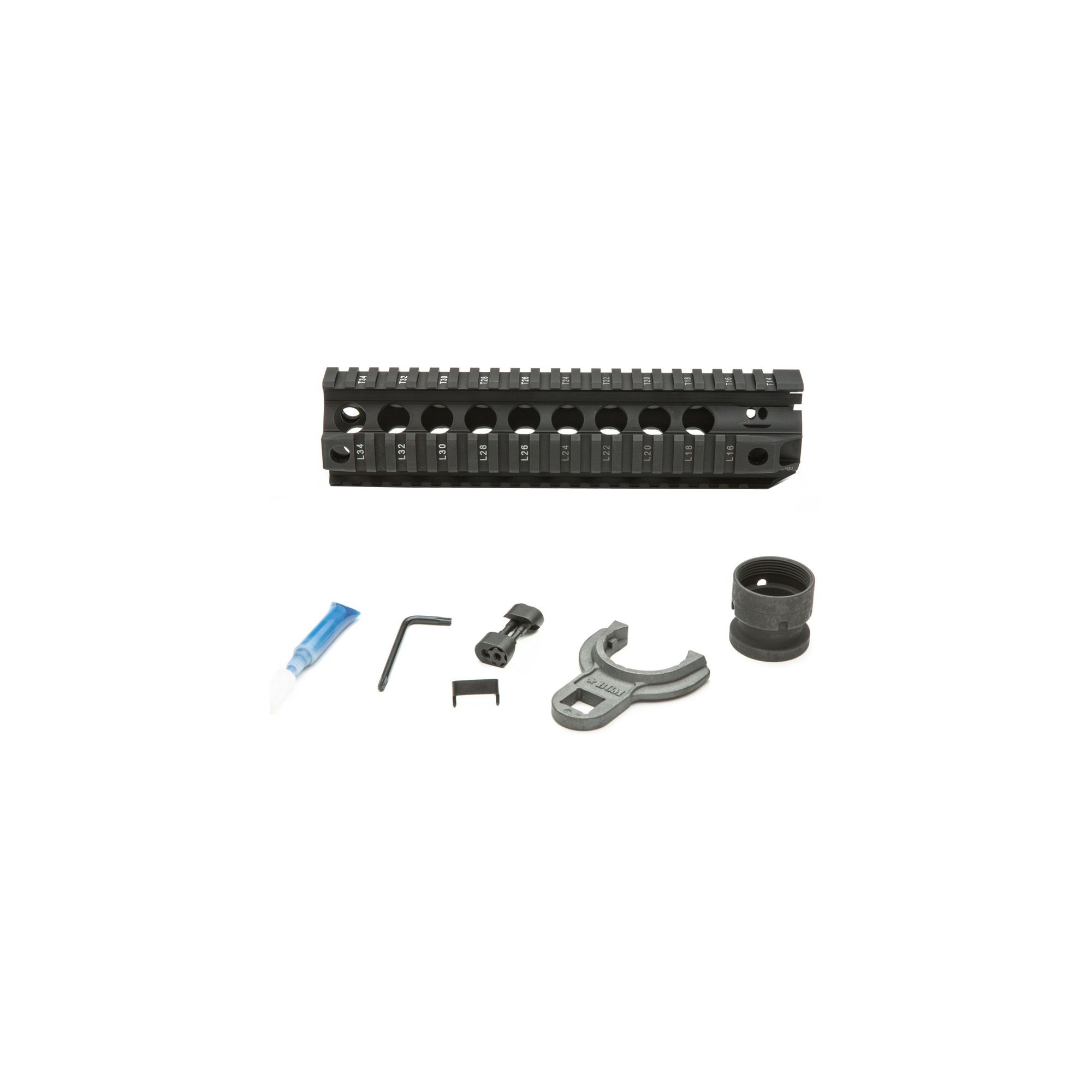 BCM GUNFTR QUAD RAIL 556 9″ BLK