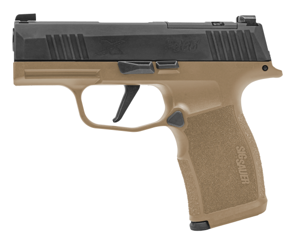 Sig Sauer 365X9CTXR3P P365X  Micro-Compact Frame 9mm Luger 12+1 3.10″ Steel Barrel, Optic Ready/Serrated Slide, Coyote Tan Stainless Steel Frame w/Accessory Rail, Polymer Grip