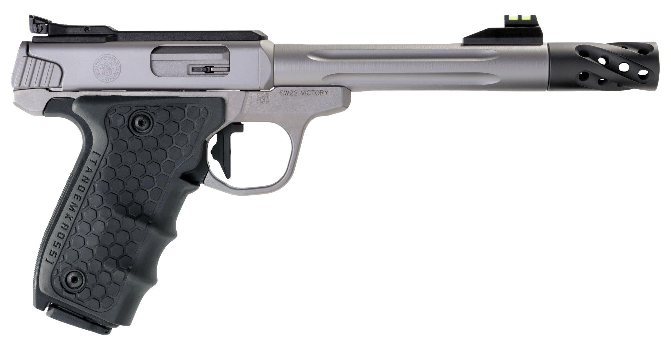 Smith & Wesson 12078 Performance Center Victory Target 22 LR 6″ MB 10+1 Stainless Steel Tandemkross Black HiveGrip with Integrated Target Thumb Rest Grip