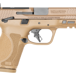 Smith & Wesson 13573 M&P M2.0  Compact 9mm Luger 15+1 4″ Stainless Steel Barrel & Optic Cut/Serrated Stainless Steel Slide, Flat Dark Earth Polymer Frame w/Picatinny Rail
