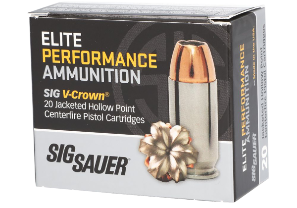 Sig Sauer E40SW220 Elite Performance  40S&W 180gr V-Crown Jacketed Hollow Point 20 Per Box/10 Case