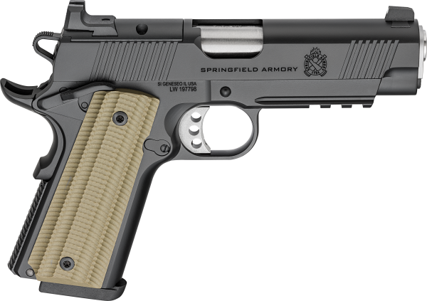 Springfield Armory PO9227AOS 1911 Operator 9mm 9+1 4.25″ Black Cerakote Optic Ready Carbon Steel Slide VZ G10 Grip