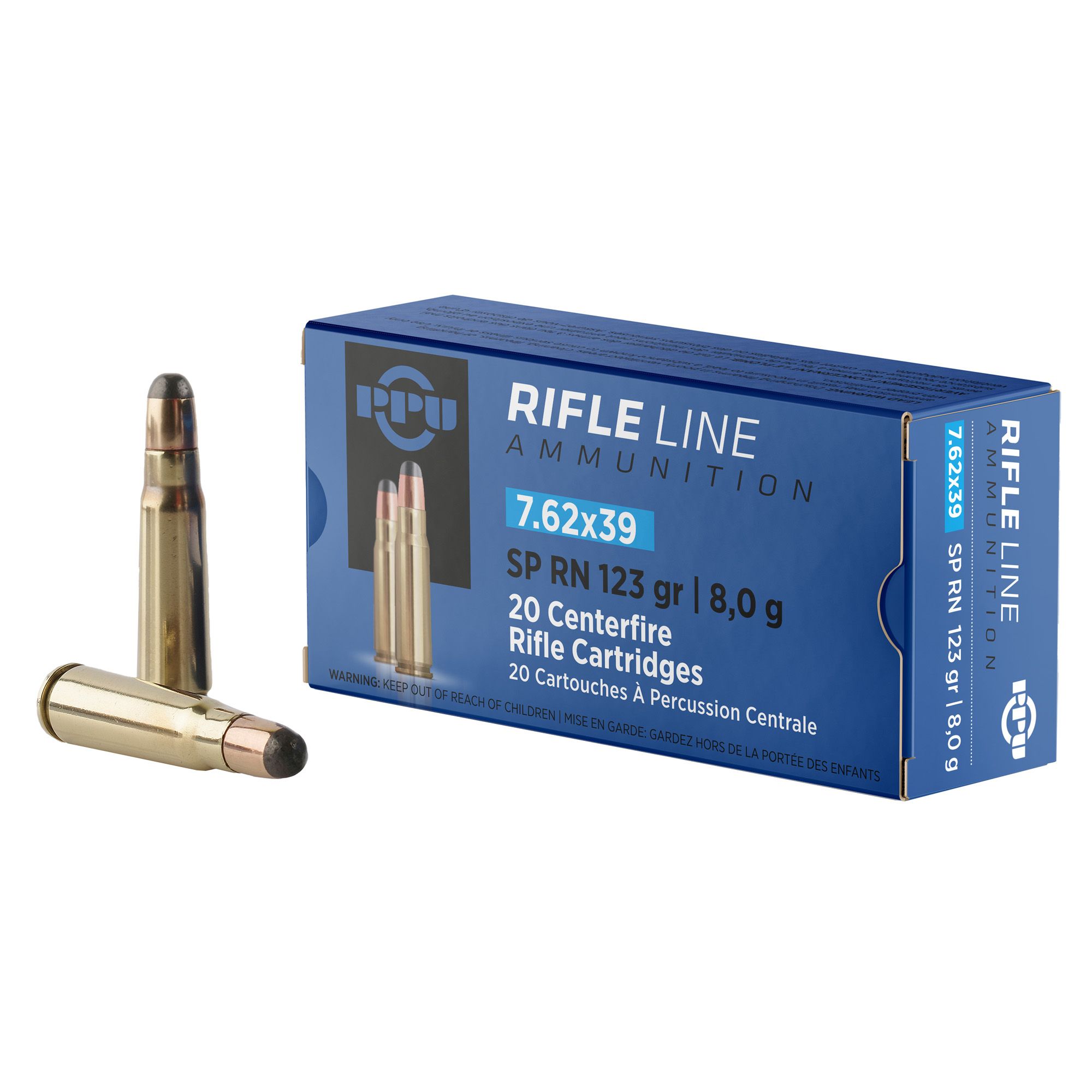PPU 7.62X39 POINTED SP 123GR 20/1000