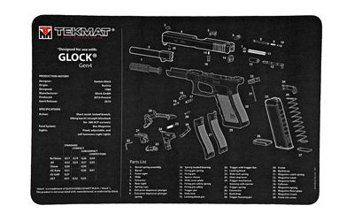 TEKMAT PISTOL MAT FOR GLK GEN 4 BLK