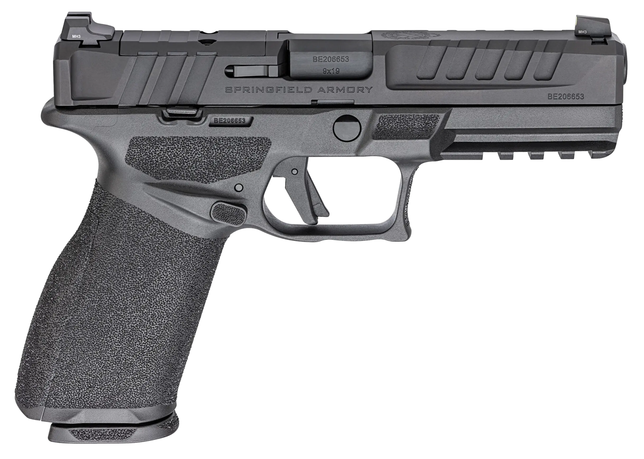Springfield Armory EC9459B3D Echelon  9mm Luger 17+1/20+1 4.50″, Black, Optic Cut Serrated Slide, Polymer Frame with Pic. Rail, Interchangeable Backstrap Grip, 3-Dot Tritium Sights