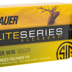 Sig Sauer E308AB16520 Elite Hunting  308Win 165gr Nosler AccuBond 20 Per Box/10 Case