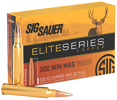Sig Sauer E3WMH120 Elite Copper Hunting  300WinMag 165gr Copper Solid 20 Per Box/10 Case