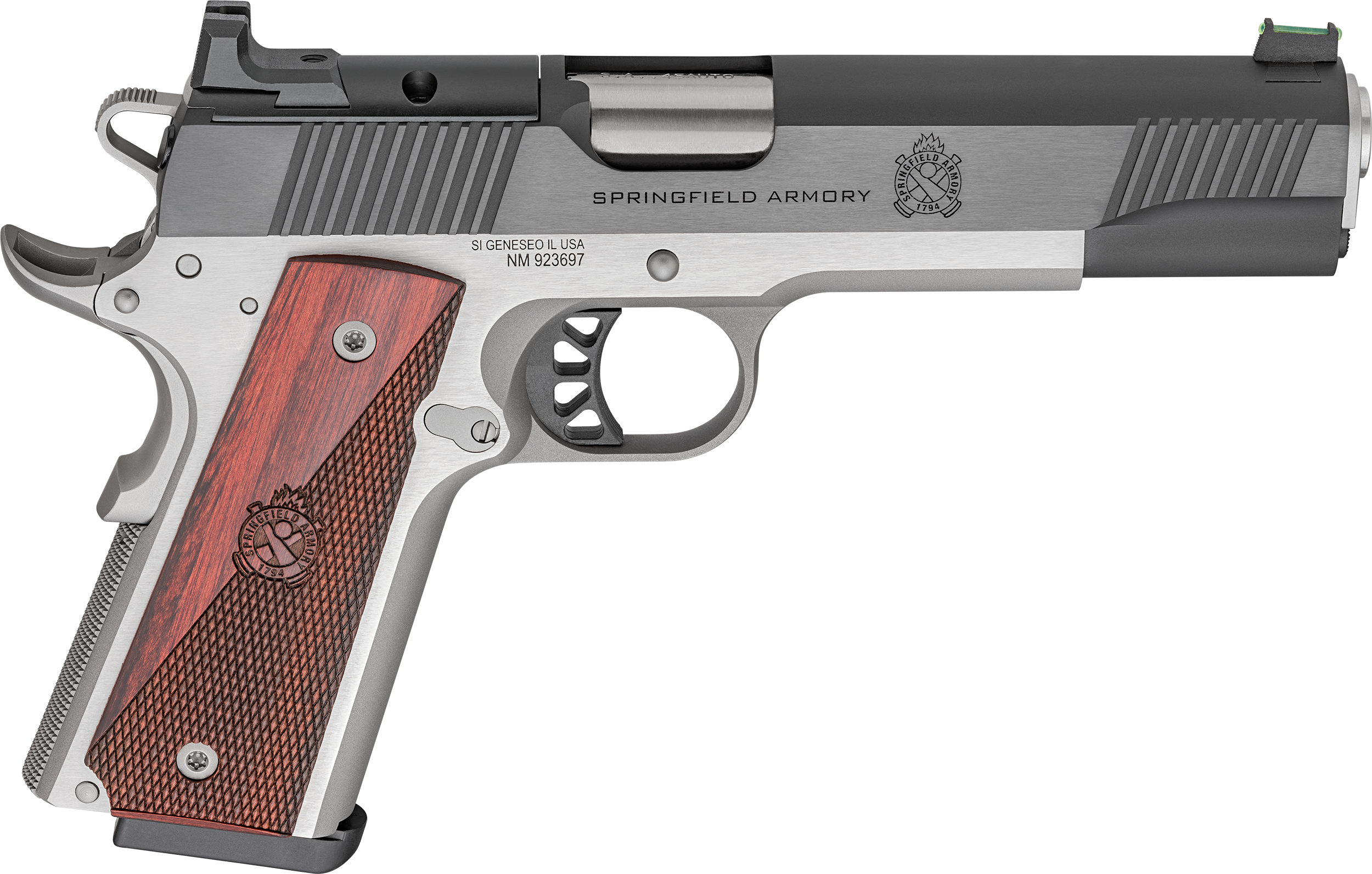 Springfield Armory PX9120LAOS 1911 Ronin 45 ACP 8+1 5″ Stainless Steel Barrel Optic Ready Blued Slide Crossed Cannons Checkered Grip