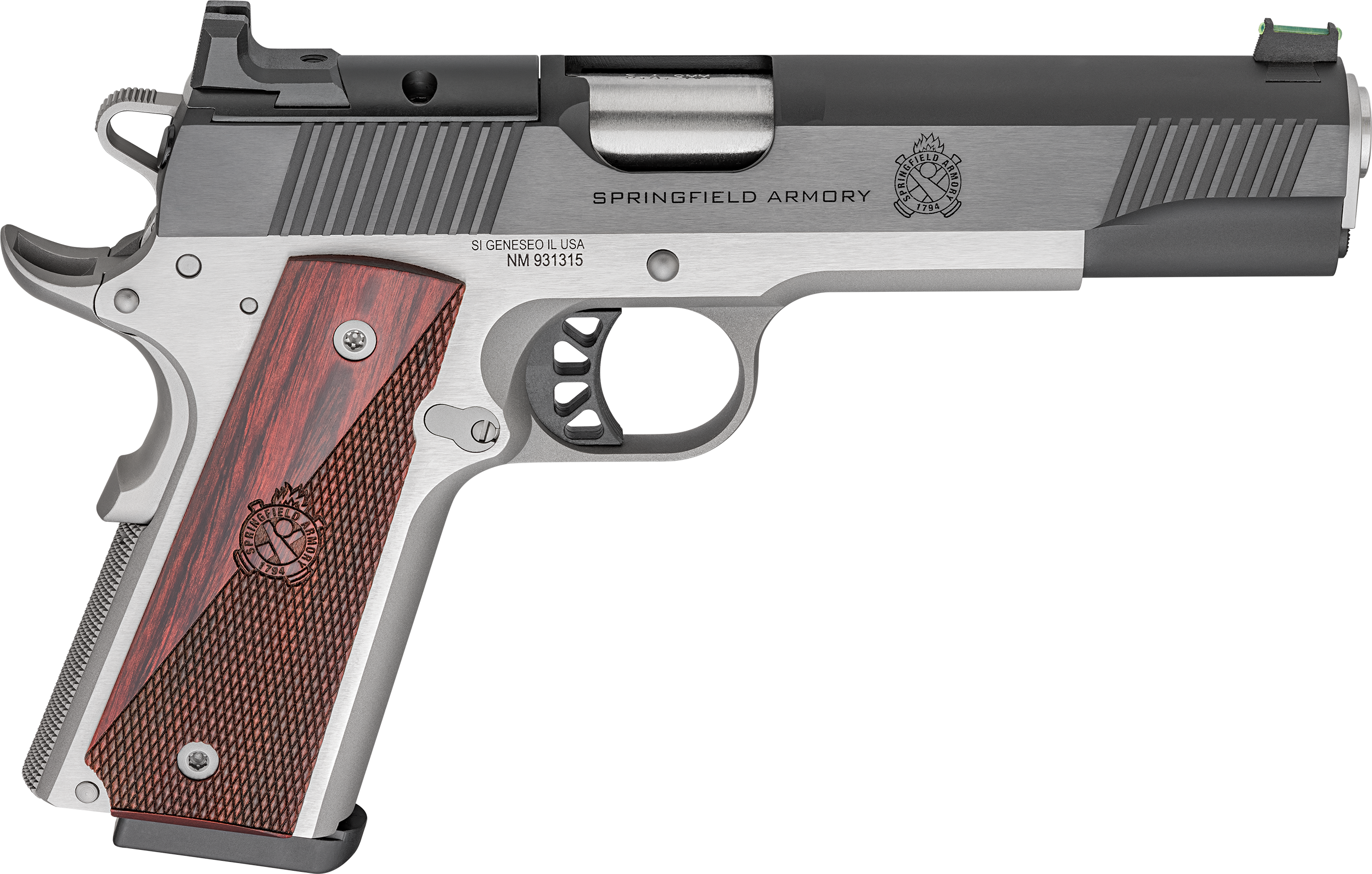Springfield Armory PX9119LAOS 1911 Ronin 9mm 9+1 5″ Stainless Steel Barrel Optic Ready Blued Slide Crossed Cannons Checkered Grip
