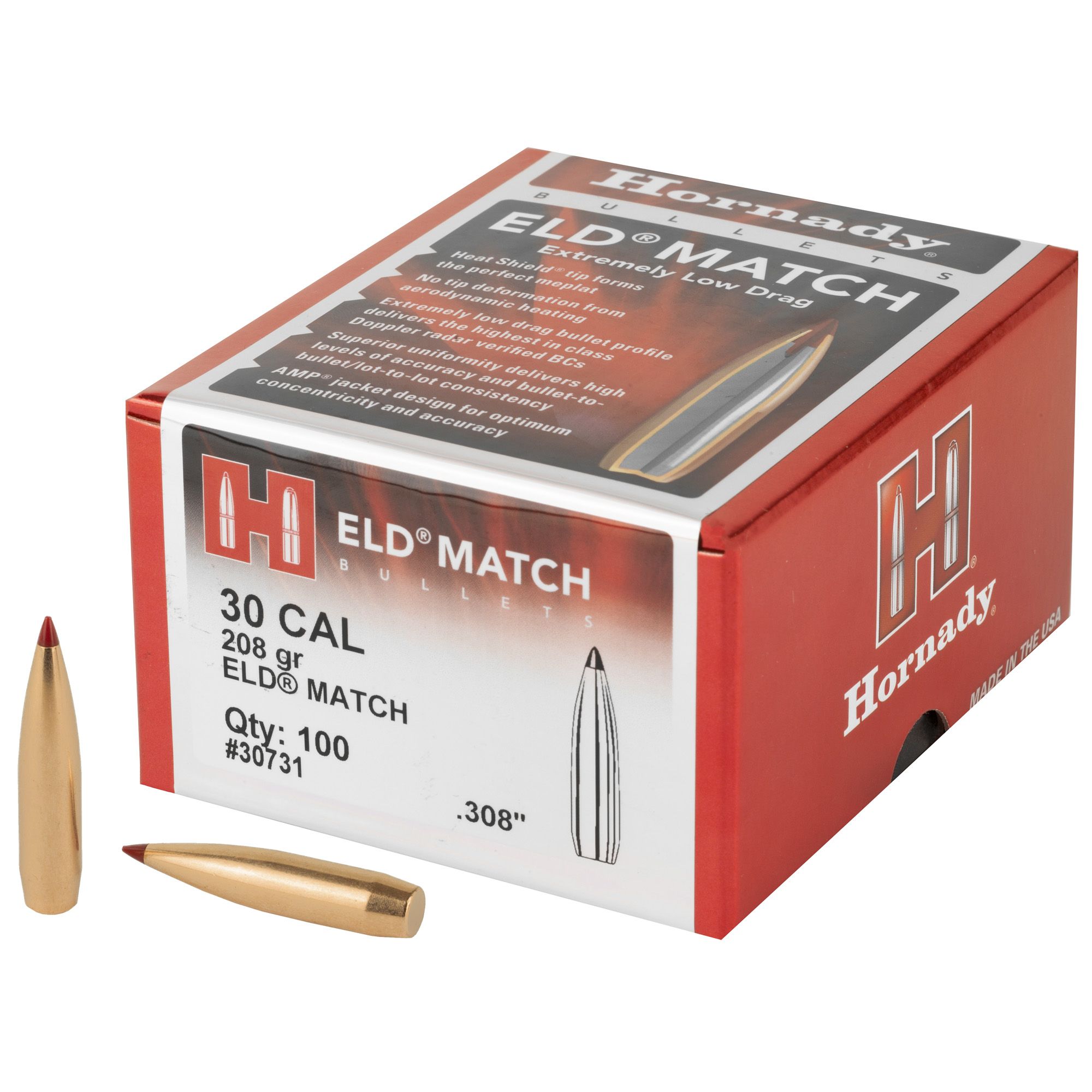 HRNDY ELD-M 30CAL .308 208GR 100CT