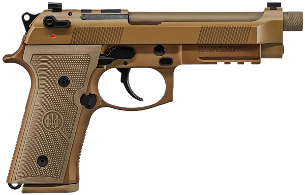 Beretta USA JS92QM9A4M15 M9A4 Centurion 9mm Luger 4.80″ Barrel 15+1, Flat Dark Earth Cerakote Polymer Frame, Serrated Steel Optic Cut Slide, Polymer Grip & Decocker Only Safety