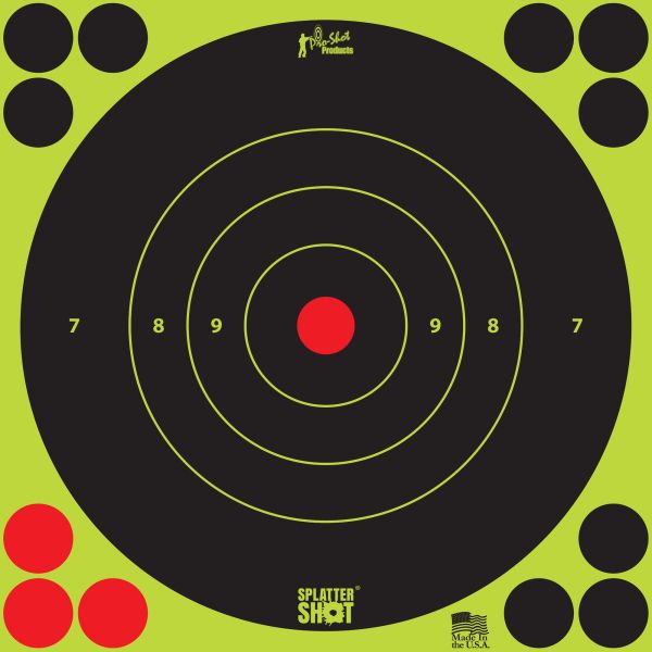 PRO-SHOT TARGET 8″ GRN BULLSEYE 6PK