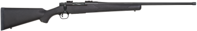 Mossberg 28243 Patriot  6.5 PRC 4+1 24″ Matte Blued Fluted Threaded Barrel, Matte Blued Drilled & Tapped Receiver, Fixed Black Synthetic Stock
