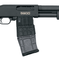 Mossberg 50205 590M Mag-Fed 12 Gauge 2.75″ 10+1 18.50″ Cylinder Bore Barrel Matte Blued Rec Black Synthetic Stock Right Hand
