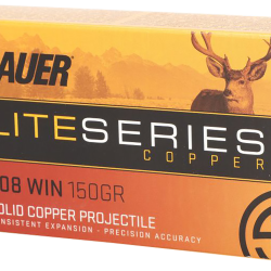Sig Sauer E308H120 Elite Copper Hunting  308Win 150gr Copper Solid 20 Per Box/10 Case