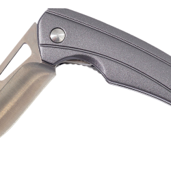 Smiths Products 51246 Istana  2.75″ Folding Drop Point Plain Satin 400 SS Blade/Gray Anodized Aluminum Handle Includes Pocket Clip