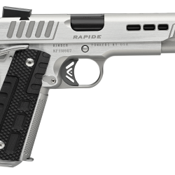 Kimber Mfg.,inc 3000427 Rapide Frost 45 ACP 8+1 5″ Black DLC Stainless Steel Barrel, Kimpro II Silver Lightening Cut/Serrated Stainless Steel Slide & Frame w/Beavertail, Black G10 Grip